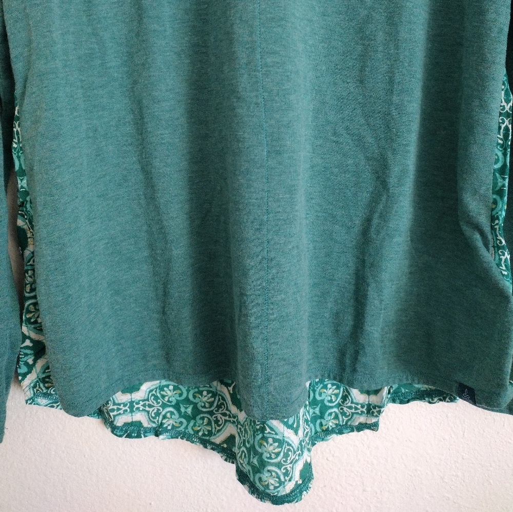 Prana intricate green yellow multicolor top mosaic geometric print size Large - Picture 5 of 9